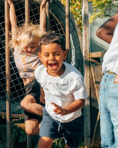 Boy screaming of joy