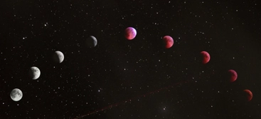 A group of planets in the night sky.