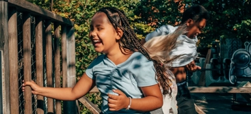 Girl laughing in the storm
