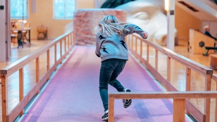 Girl on running track
